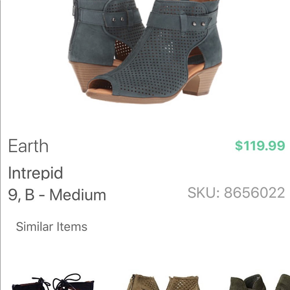 Earth peep toe booties